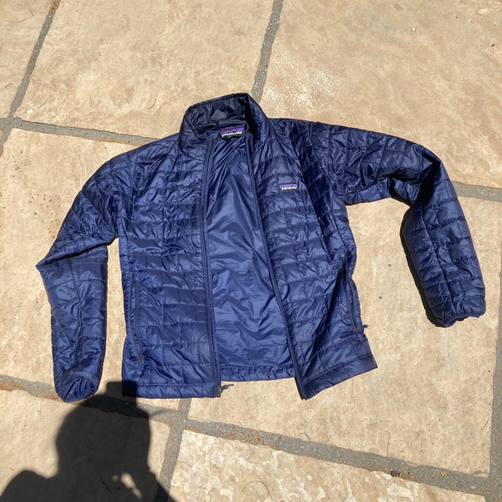 Mens blue Patagonia nano puff jacket